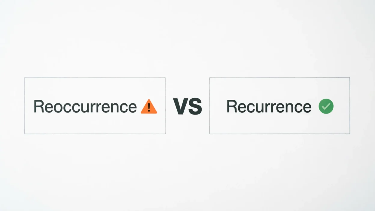 Reoccurrence vs Recurrence