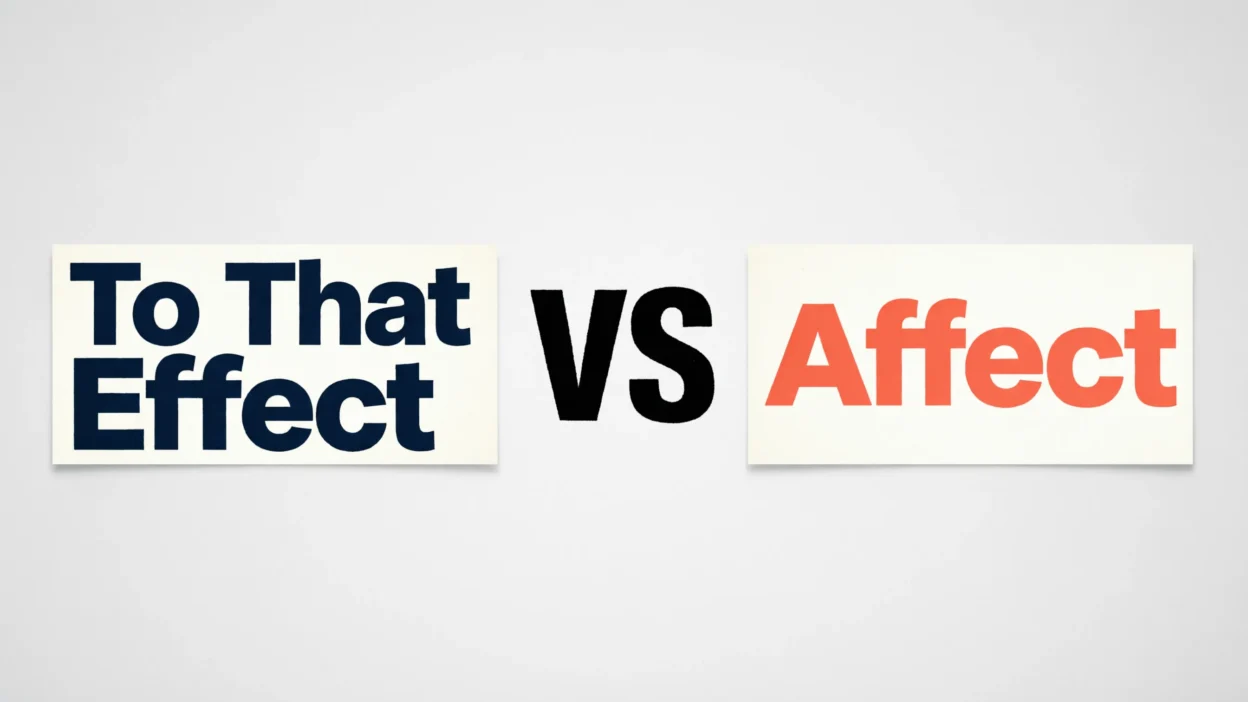 To That Effect vs Affect
