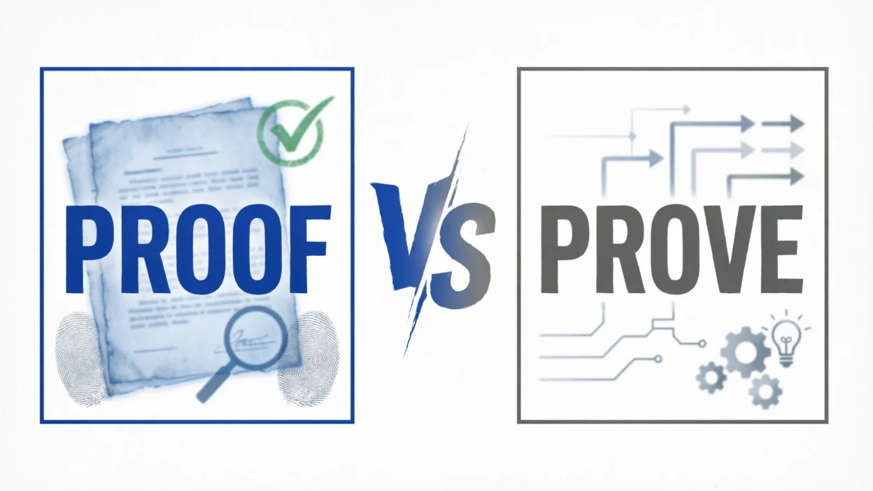 Proof vs Prove