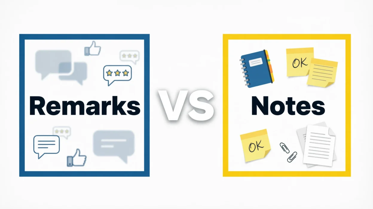 Remarks vs Notes